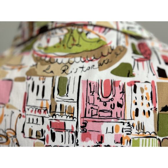 Sag Harbor Womens Dress 8 Retro Italian Cafe Sleeveless A-Line Vacation - Picture 7 of 8